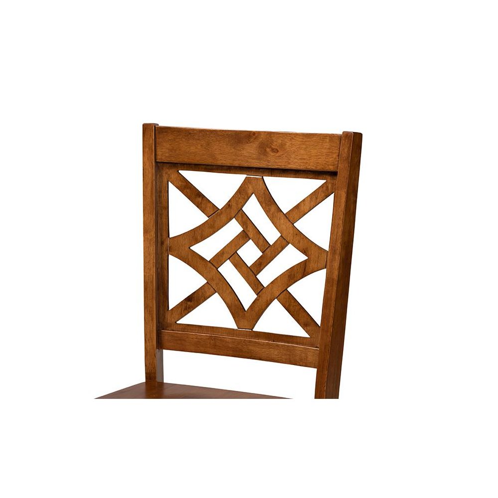 Nicolette Modern and Contemporary Walnut Brown Finished Wood 7-Piece Dining Set