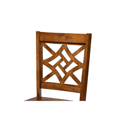 Anila Modern and Contemporary Walnut Brown Finished Wood 5-Piece Dining Set
