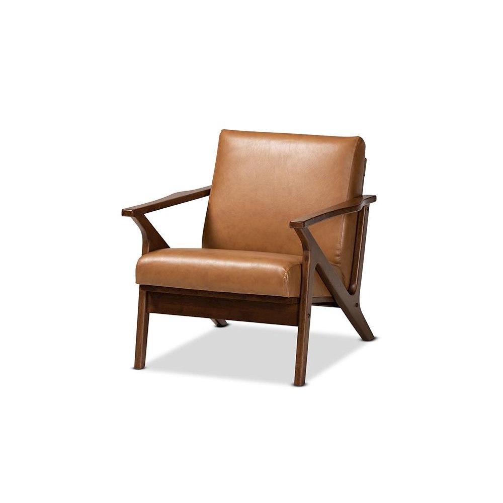 Leather Effect 2-Piece Lounge chair and Ottoman Set