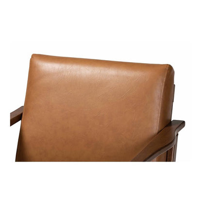 Leather Effect 2-Piece Lounge chair and Ottoman Set