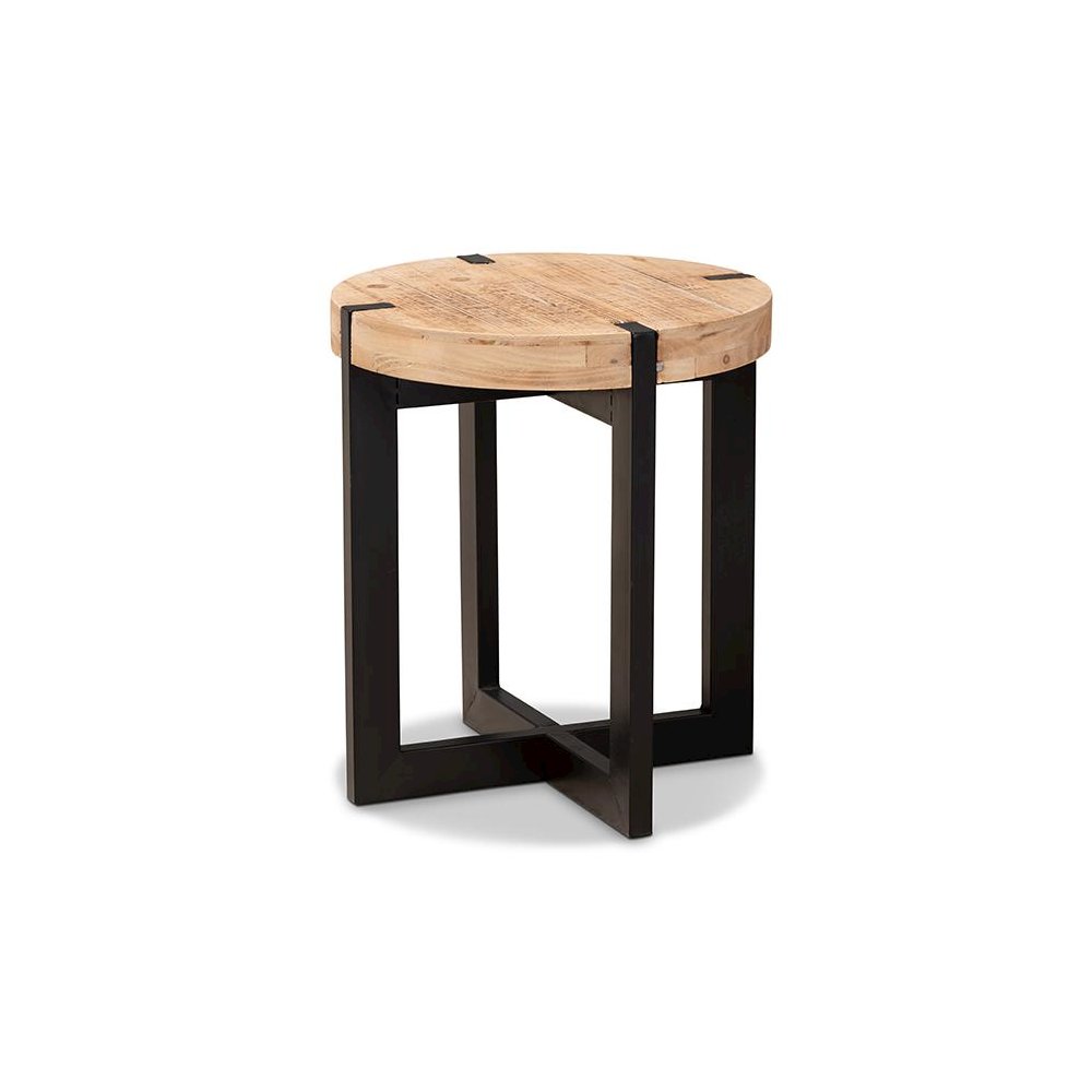 Black Finished Metal End Table