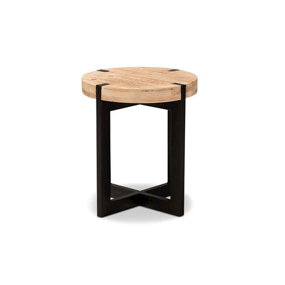 Black Finished Metal End Table