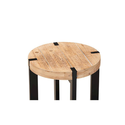 Black Finished Metal End Table