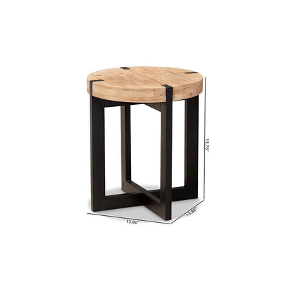 Black Finished Metal End Table
