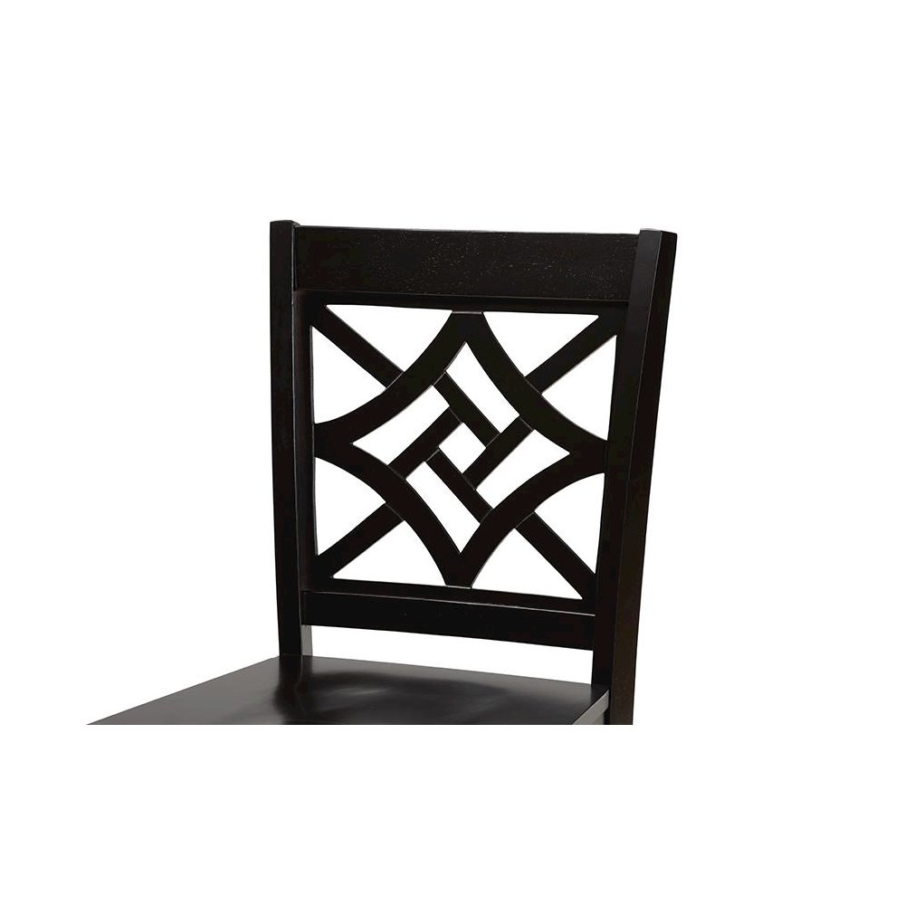 Transitional Dark Brown Finished Wood 2-Piece Counter Stool Set