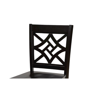Transitional Dark Brown Finished Wood 2-Piece Counter Stool Set