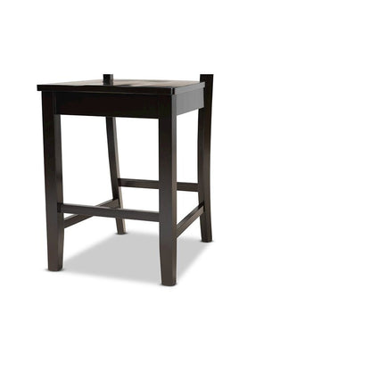Transitional Dark Brown Finished Wood 2-Piece Counter Stool Set