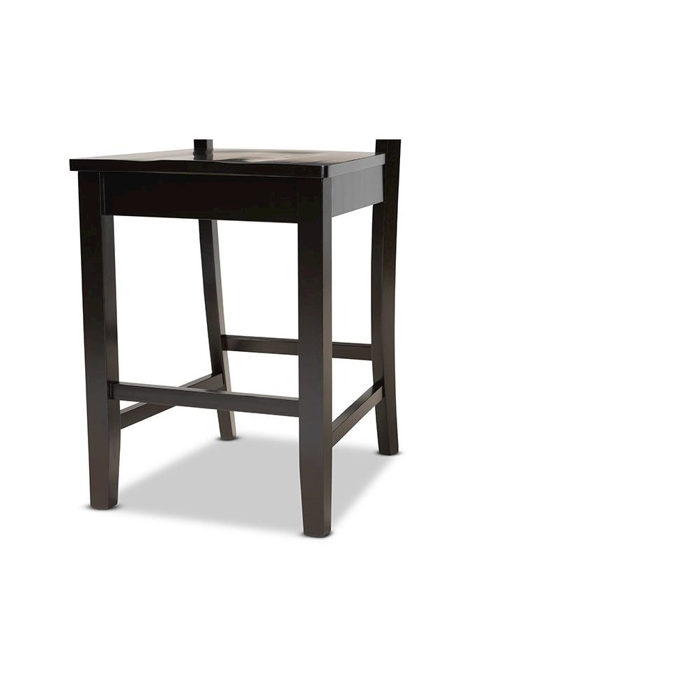 Transitional Dark Brown Finished Wood 5-Piece Pub Set