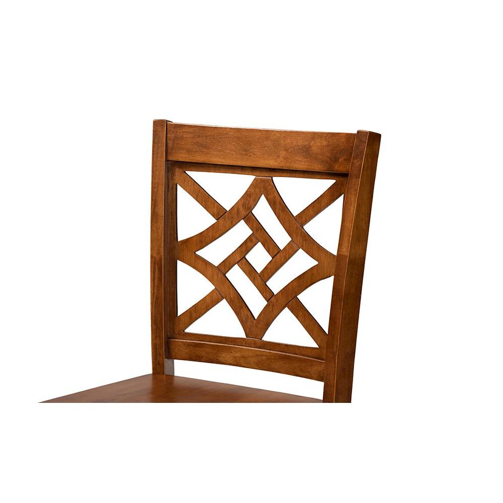Nicolette Modern and Contemporary Walnut Brown Finished Wood 5-Piece Pub Set