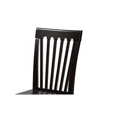 Transitional Dark Brown Finished Wood 2-Piece Dining Chair Set