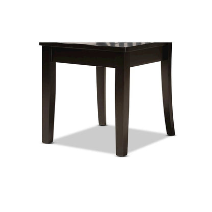 Transitional Dark Brown Finished Wood 2-Piece Dining Chair Set