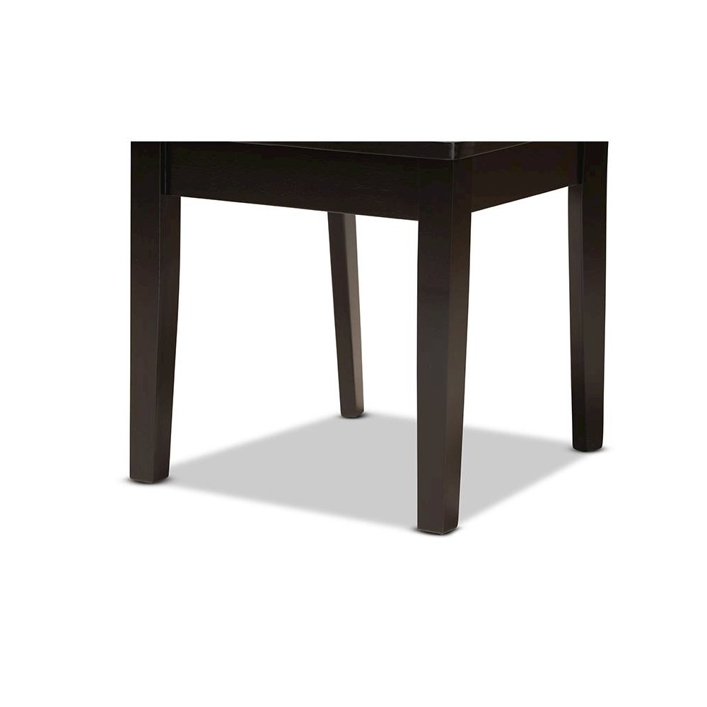 Transitional Dark Brown Finished Wood 2-Piece Dining Chair Set