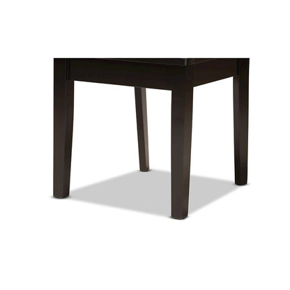 Transitional Dark Brown Finished Wood 2-Piece Dining Chair Set