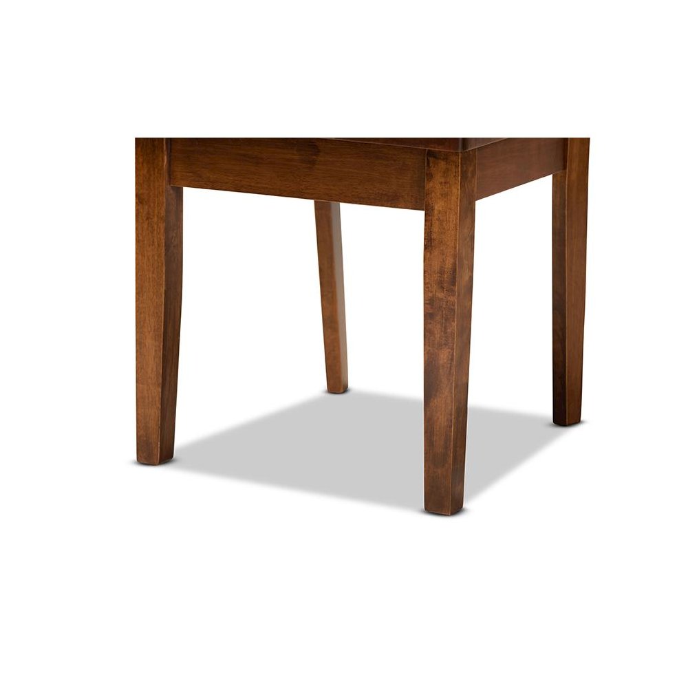 Transitional Walnut Brown Finished Wood 2-Piece Dining Chair Set