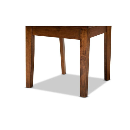 Transitional Walnut Brown Finished Wood 2-Piece Dining Chair Set