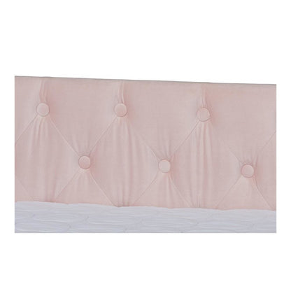 Pink Velvet Fabric Upholstered Full Size Daybed with Trundle