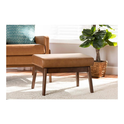 Leather Effect Ottoman