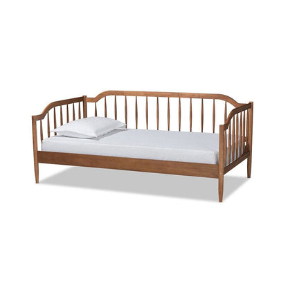 Parson Classic Mid-Century Modern Walnut Brown Finished Wood Twin Size Daybed