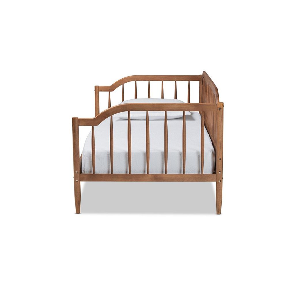 Parson Classic Mid-Century Modern Walnut Brown Finished Wood Twin Size Daybed