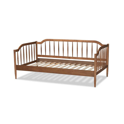 Parson Classic Mid-Century Modern Walnut Brown Finished Wood Twin Size Daybed