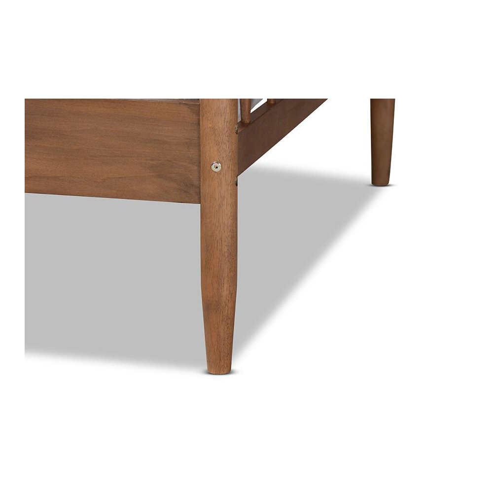 Parson Classic Mid-Century Modern Walnut Brown Finished Wood Twin Size Daybed