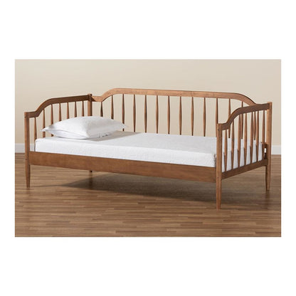 Parson Classic Mid-Century Modern Walnut Brown Finished Wood Twin Size Daybed