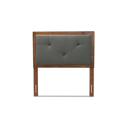 Walnut Brown Finished Wood Twin Size Headboard