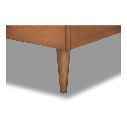 Walnut Brown Finished Wood Twin Size Platform Bed