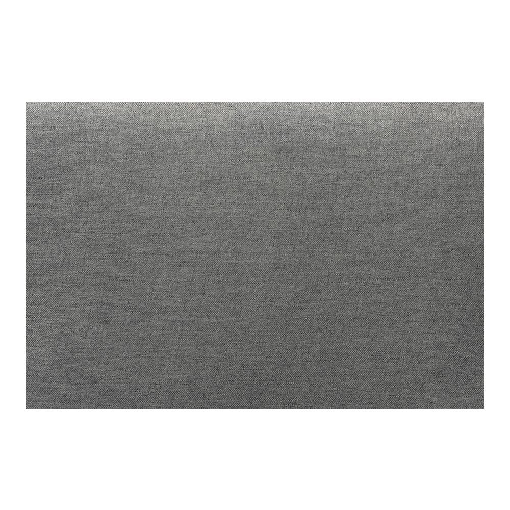 Dark Grey Fabric Upholstered and Walnut Brown Finished Wood Twin Size Headboard