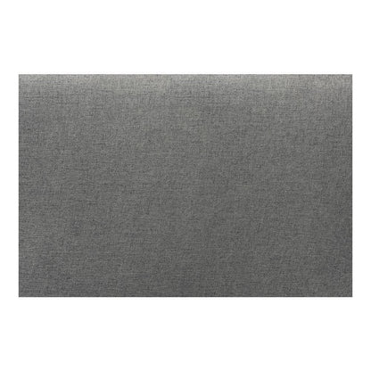 Dark Grey Fabric Upholstered and Walnut Brown Finished Wood Twin Size Headboard