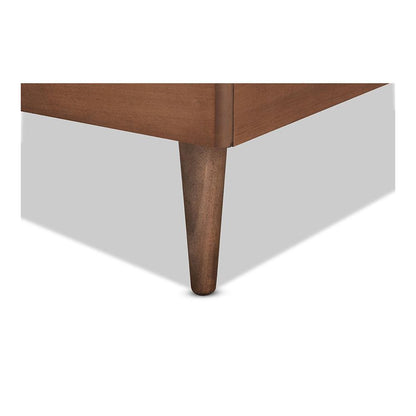 Walnut brown Finished Wood Twin Size Platform Bed
