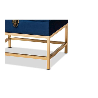 Gold Finished Metal Small Storage Ottoman