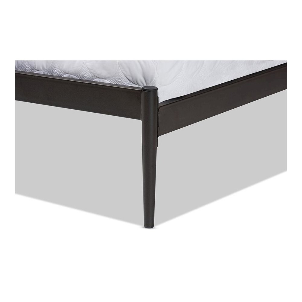 Industrial Black Bronze Metal Queen Size Platform Bed