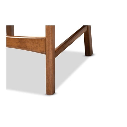 Grey Fabric Upholstered and Walnut Brown Finished Wood 2-Piece Counter Stool Set