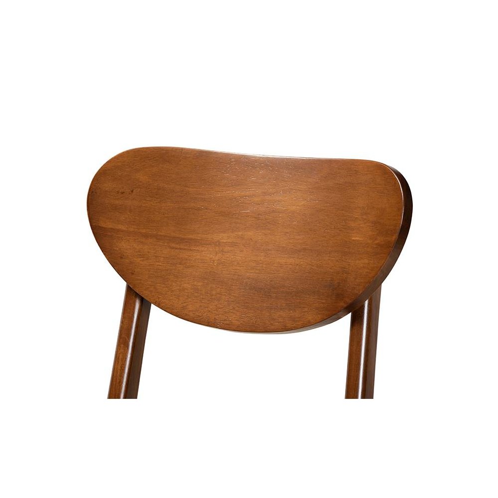 Sand Fabric Upholstered and Walnut Brown Finished Wood 2-Piece Counter Stool Set