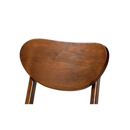 Katya Mid-Century Modern Walnut Brown Finished Wood 2-Piece Bar Stool Set