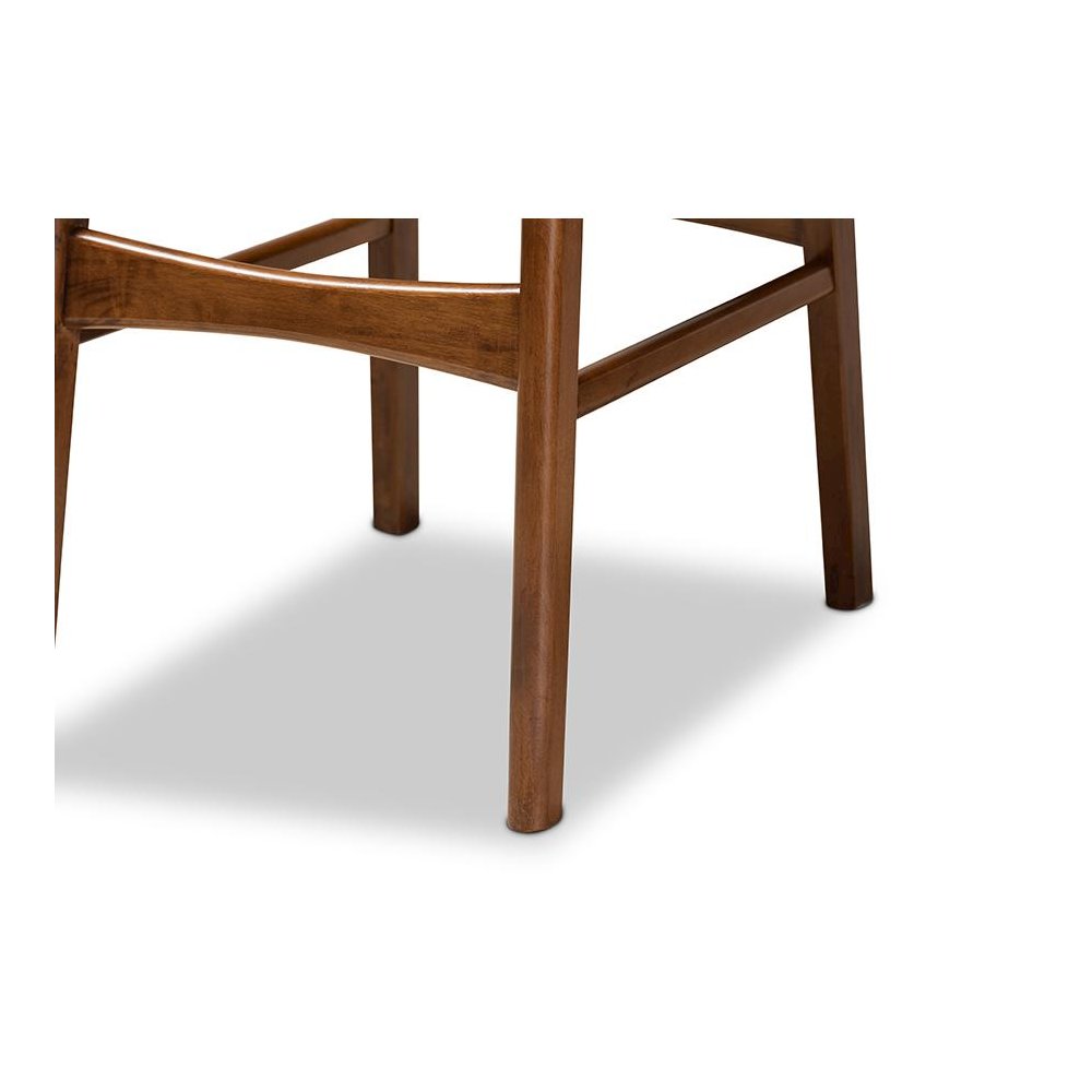 Katya Mid-Century Modern Walnut Brown Finished Wood 2-Piece Bar Stool Set