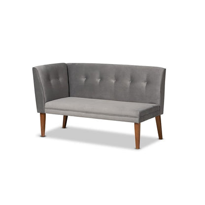 Walnut Brown Finished Wood 2-Piece Dining Nook Banquette Set