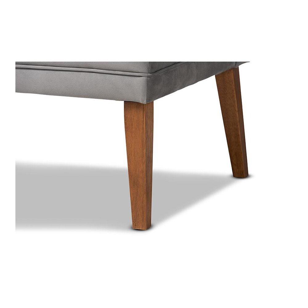 Walnut Brown Finished Wood 2-Piece Dining Nook Banquette Set