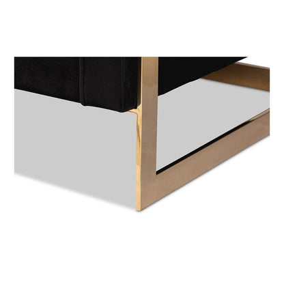 Button Tufted Sofa with Gold-Tone Frame