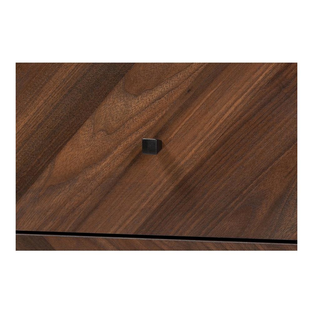 Hartman Mid-Century Modern Walnut Brown Finished Wood 2-Drawer Nightstand