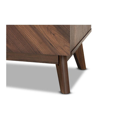 Hartman Mid-Century Modern Walnut Brown Finished Wood 3-Drawer Storage Chest