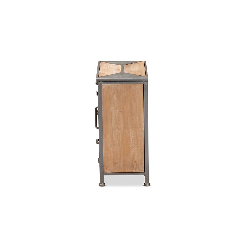 Whitewashed Oak Brown Finished Wood 3-Drawer Accent Storage Cabinet