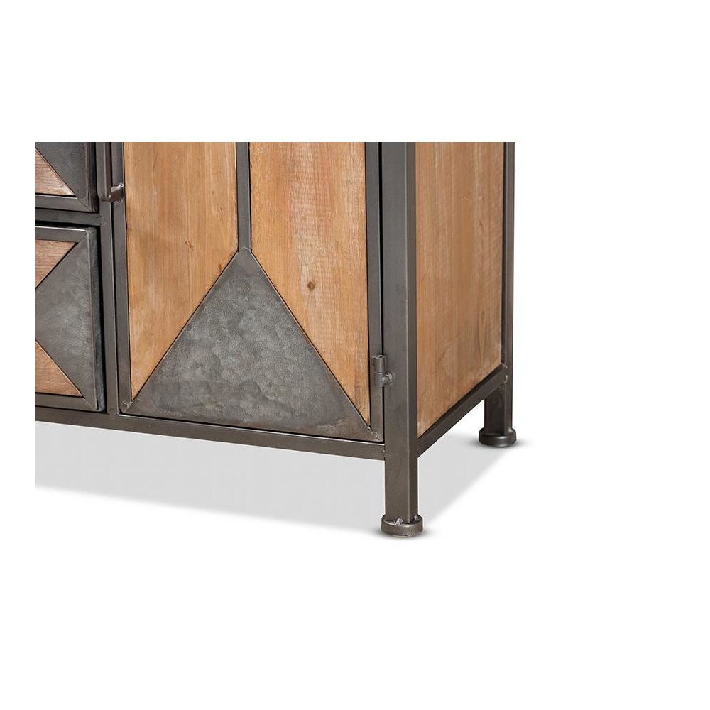 Whitewashed Oak Brown Finished Wood 3-Drawer Accent Storage Cabinet