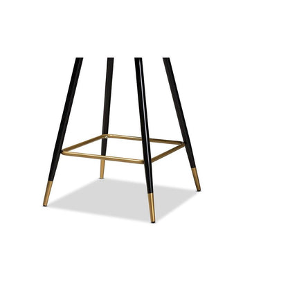 Gold Finished Metal 2-Piece Bar Stool Set