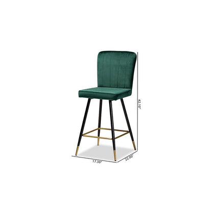 Gold Finished Metal 2-Piece Bar Stool Set