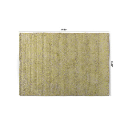 Lime Green and Grey Hand-Tufted Viscose Blend Area Rug