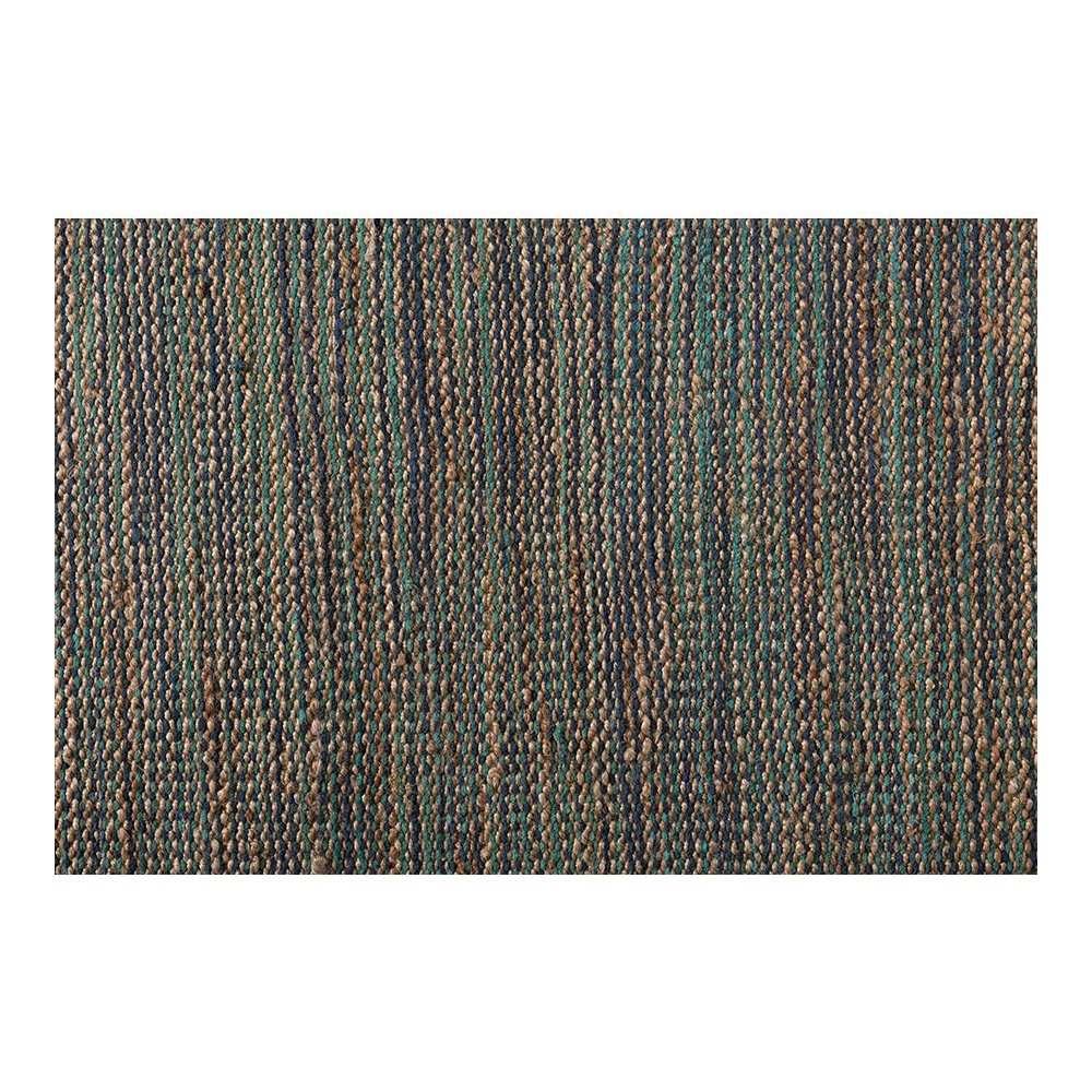 Michigan Modern and Contemporary Blue Handwoven Hemp Blend Area Rug