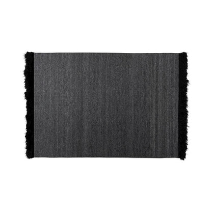 Dark Grey and Black Handwoven Wool Blend Area Rug