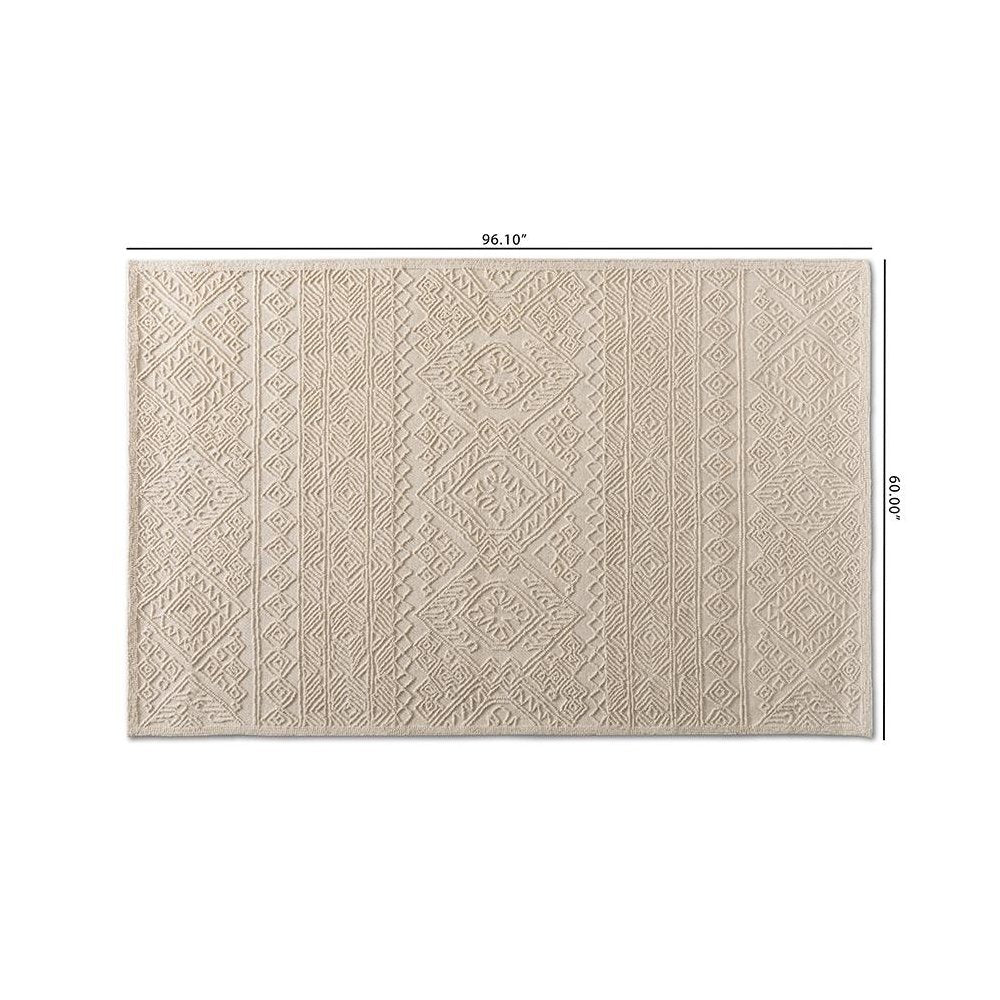 Baxton Studio Linwood Modern and Contemporary Ivory Hand-Tufted Wool Area Rug